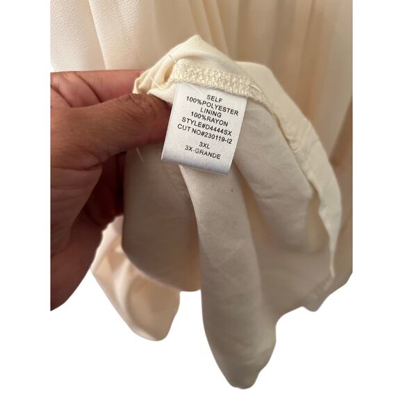 NWOT Blush & Day womens sz 3xl plus boho cream flutter sleeve mini dress - Picture 4 of 9